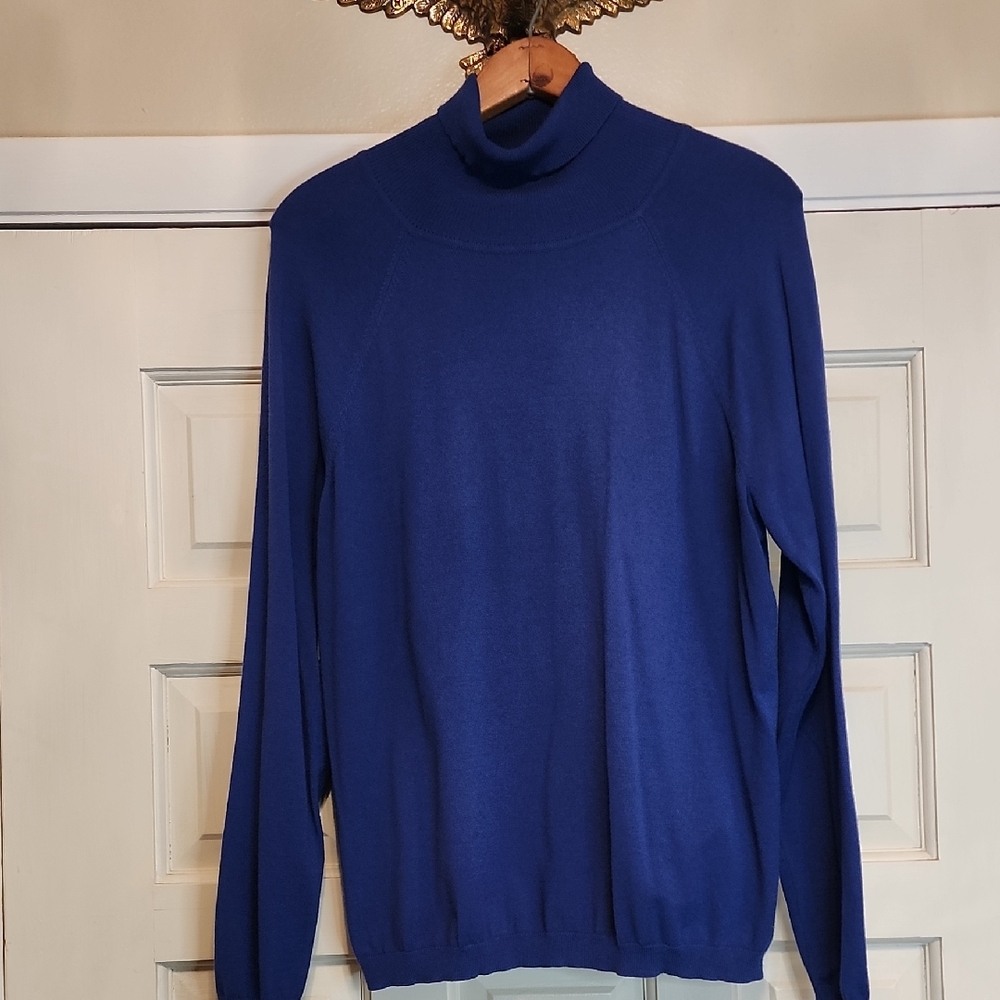 Talbots Dark Royal Blue Turtleneck 1X  Super Soft Cozy